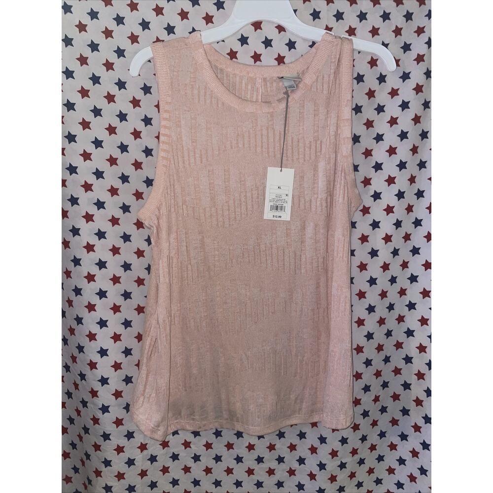 A New Day Soft Light Pink Tank Top Stretchy Cami Camisole Womens Large